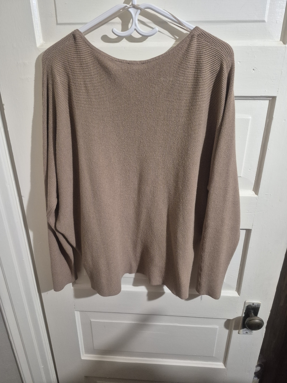Cyrus Taupe Waffle Knit Sweater XL Soft Lightweight Pullover Dolman Sleeve - Picture 6 of 8